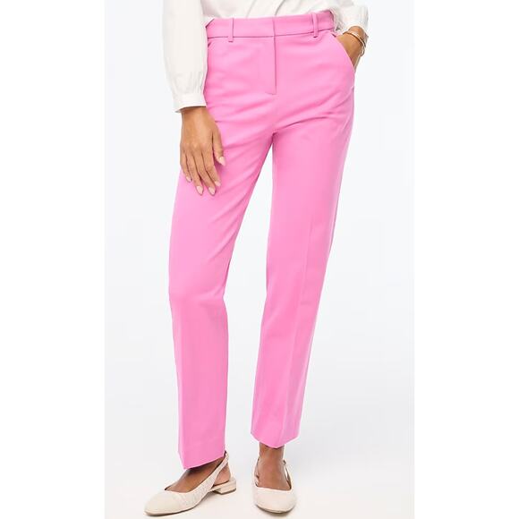 J Crew Factory | NWT | Kallie straight-leg pant | Vivid Fuchsia Pink | Sz 0T - Picture 1 of 10